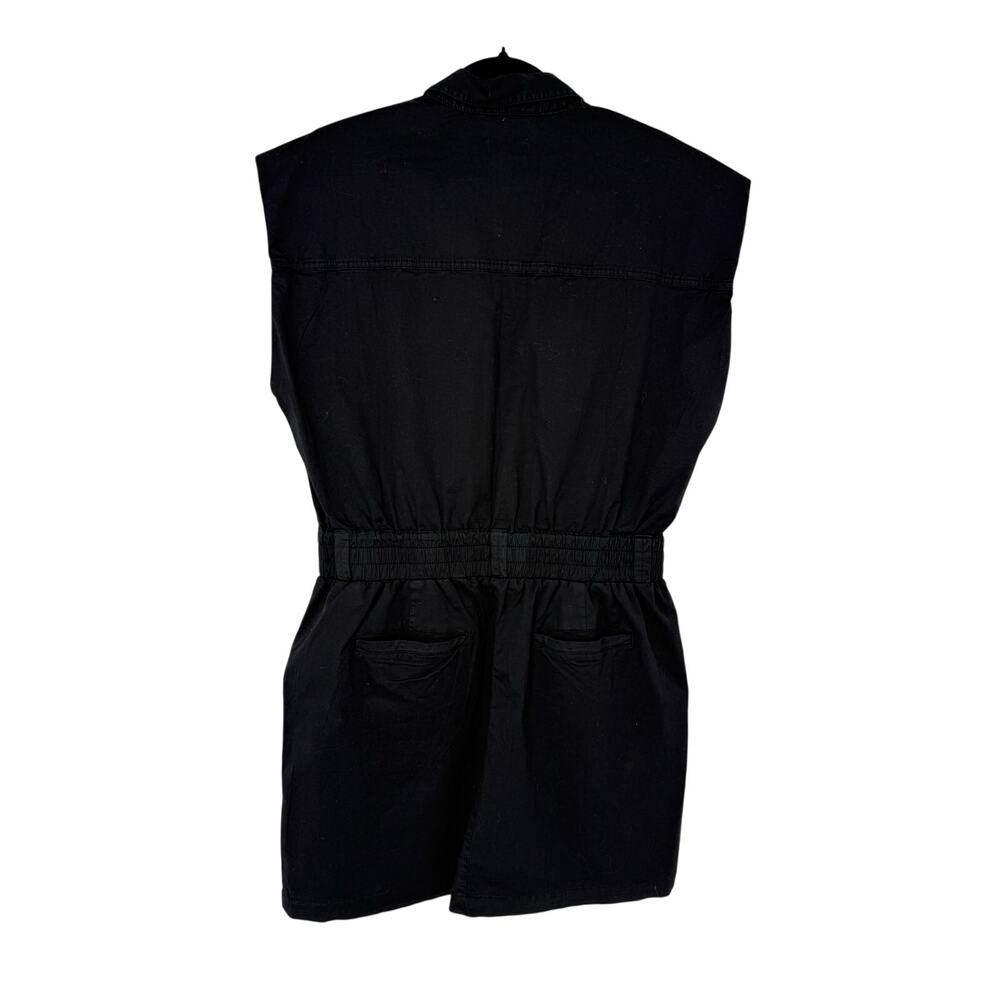 Pistola Rosie Utility Shirt Dress Black Sleeveless Collared Mini L NWT - Picture 3 of 9